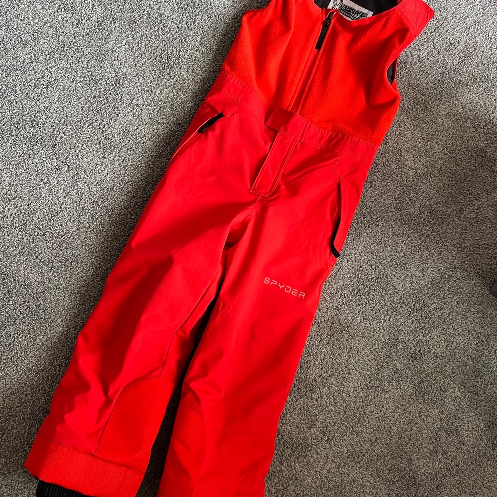 Boys Red Spyder Ski Bib Sz 6